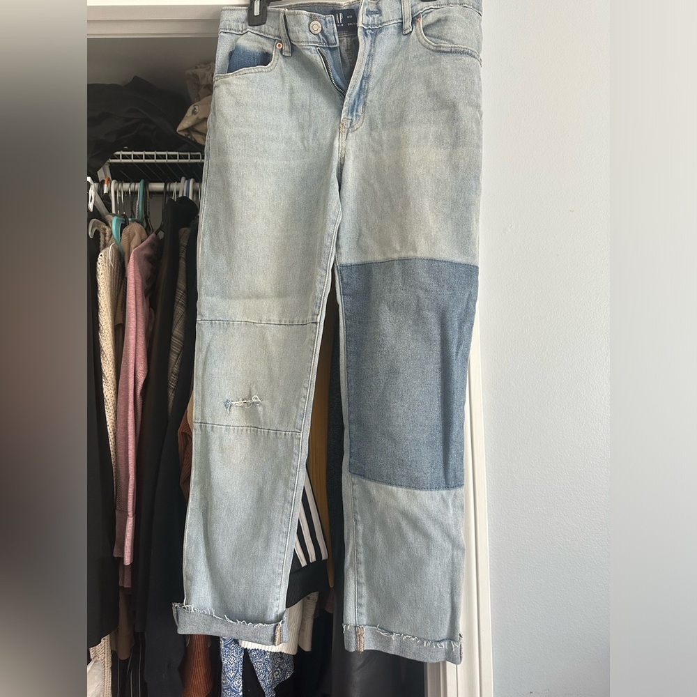 Gap Patchwork Girlfriend Jeans